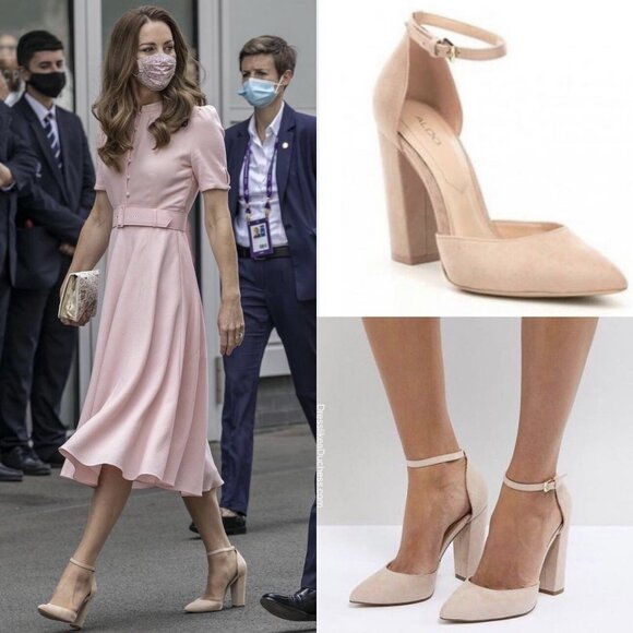NIB Aldo Nicholes Block Heels in Bone Size US 8.5 AS SEEN ON KATE MIDDLETON - Picture 1 of 8